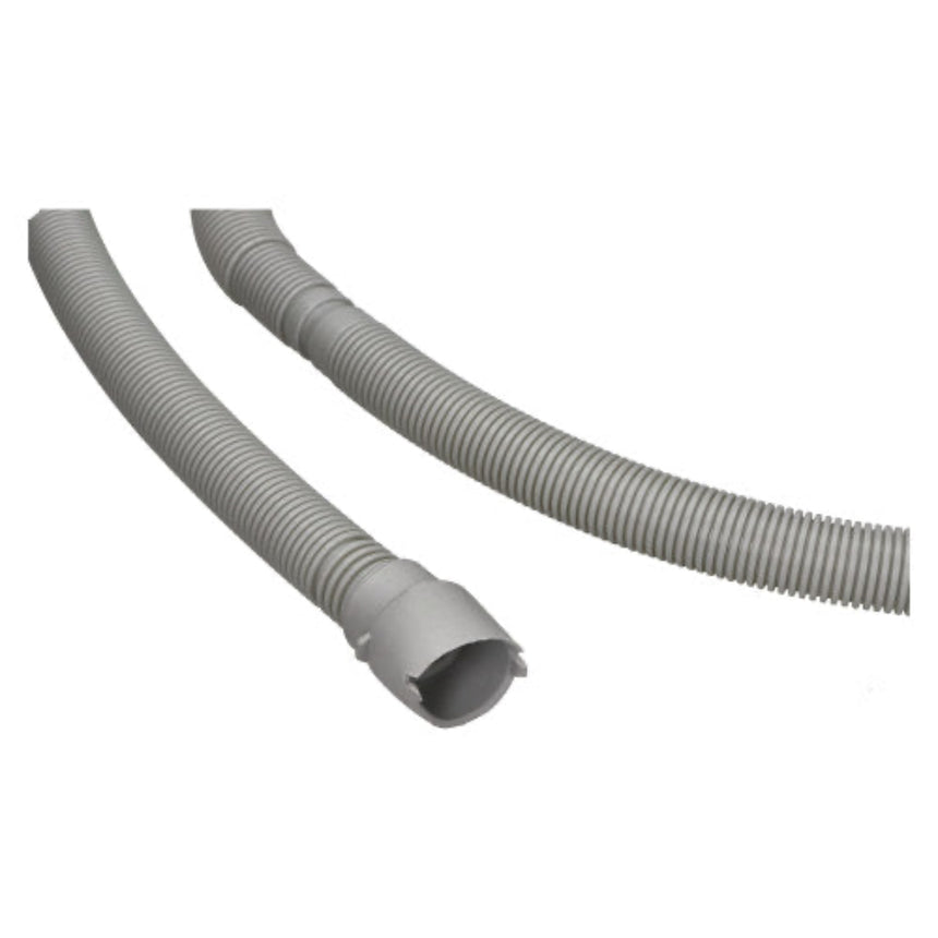 Gray flexible hose on a white background