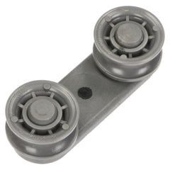 A pair of gray plastic ball joint assemblies on a white background.