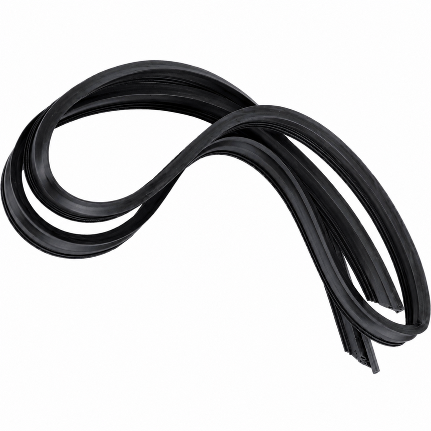 Four black rubber door seal strips arranged in a loop on a plain white background.
