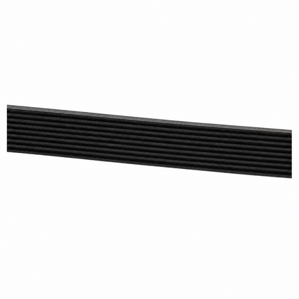 A black textured strip with horizontal ridges, shown diagonally on a plain white background.