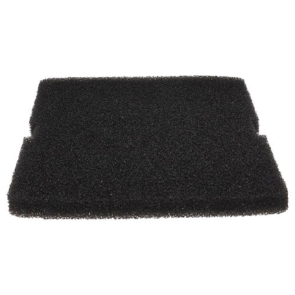 A black rectangular foam filter sponge with a textured, porous surface, shown on a plain white background.
