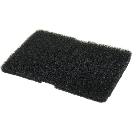 Black foam filter pad on a white background