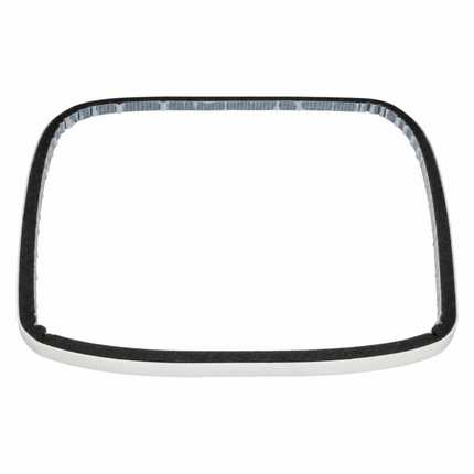 A square-shaped black rubber gasket with rounded corners, shown against a plain white background.