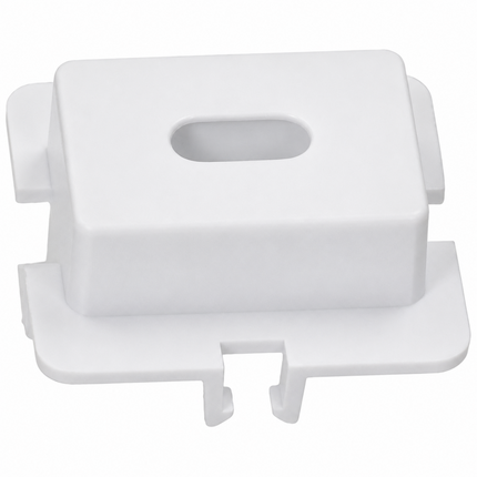White plastic bracket on a white background