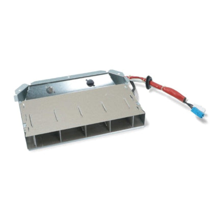Metal electronic component with wiring on a white background