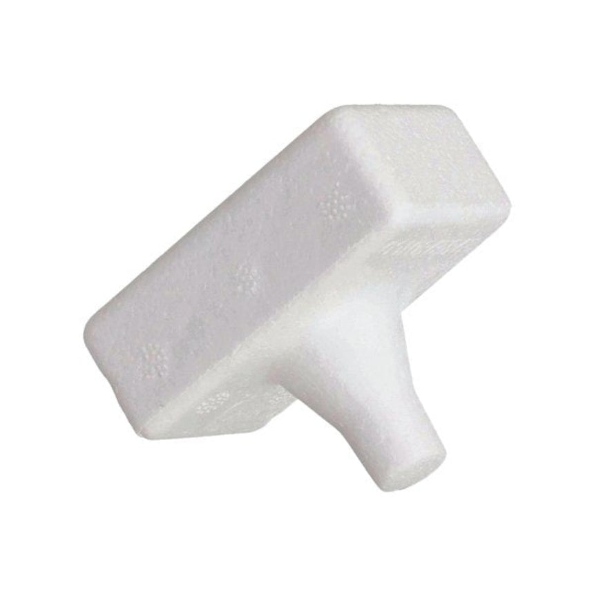 White plastic cap on a white background