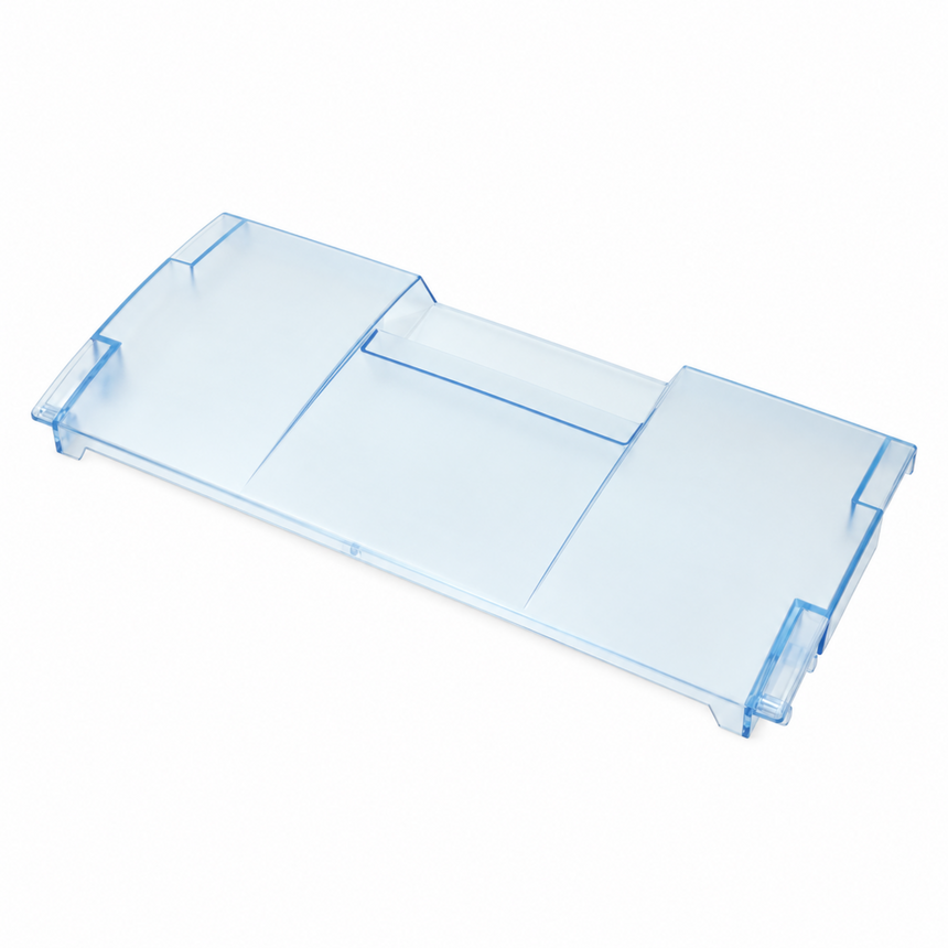 A translucent light blue plastic refrigerator or freezer shelf liner, shown on a clean white background.