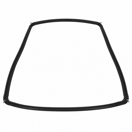A black rubber window seal or weatherstrip gasket shown on a plain white background.