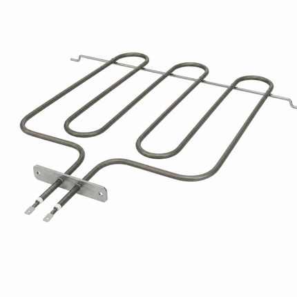 A metal replacement oven rack with a U-shaped design and two electrical terminals, shown on a plain white background.