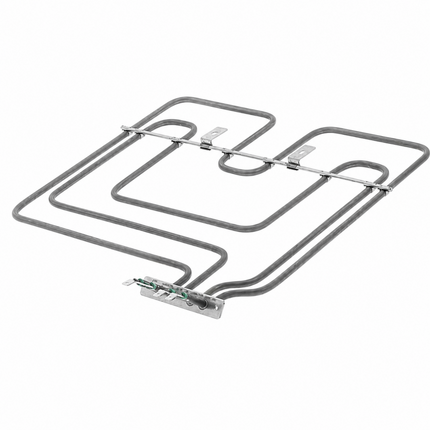 Metal heating element on a white background