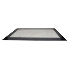 Rectangular glass panel with black frame on a white background
