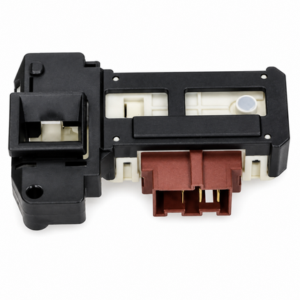 Mechanical component with black, white, and brown parts on a white background