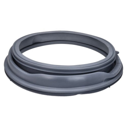 A dark gray rubber door seal or weatherstripping gasket shown on a plain white background.