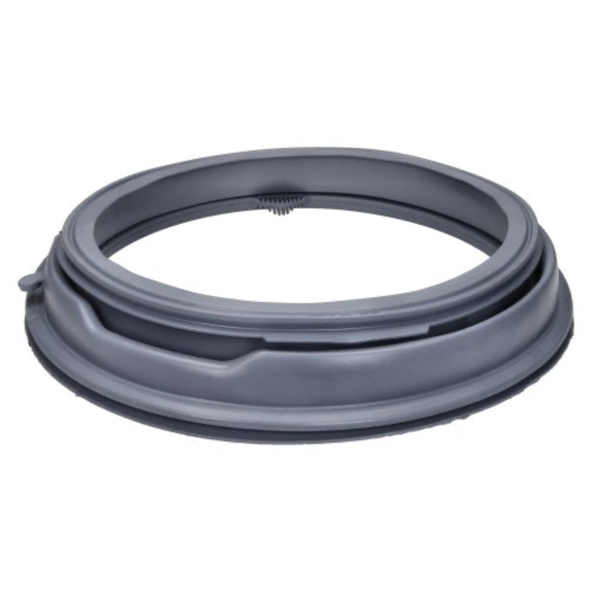 A dark gray plastic appliance gasket ring, likely a dishwasher or washing machine door seal, shown on a plain white background.
