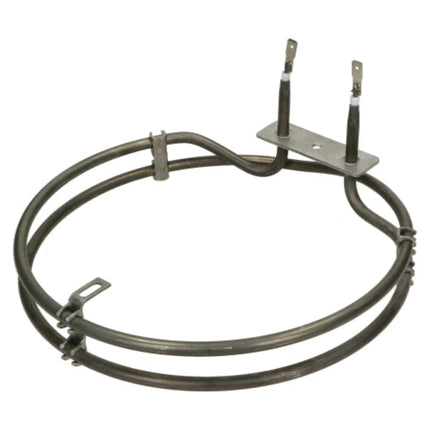Coil heating element with two probes on a white background