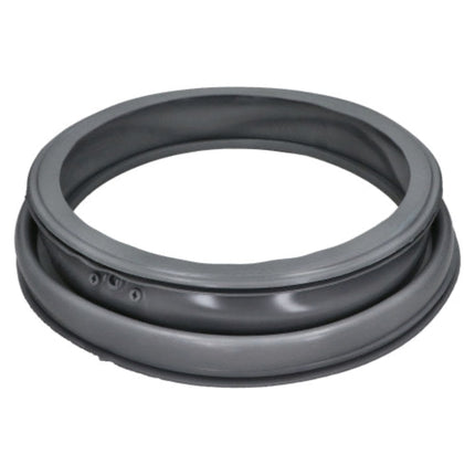 A dark gray appliance replacement seal or gasket ring, photographed on a solid white background.