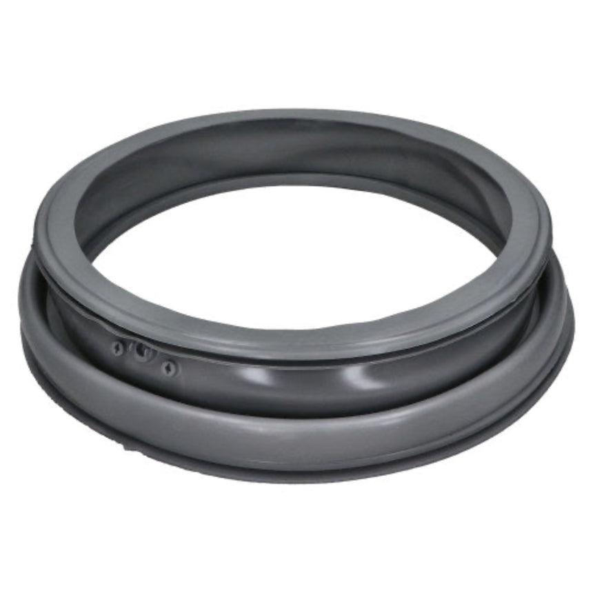 A dark gray appliance replacement seal or gasket ring, photographed on a solid white background.