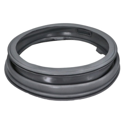 A dark gray rubber replacement seal or gasket ring, photographed on a solid white background.