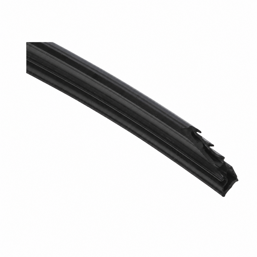 Black rubber strip on a white background