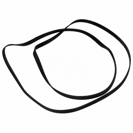 Black rubber gasket on a white background