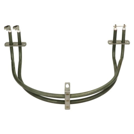 A replacement U-shaped refrigerator door seal gasket with olive green rubber seals and silver metal mounting brackets, shown against a plain white background.