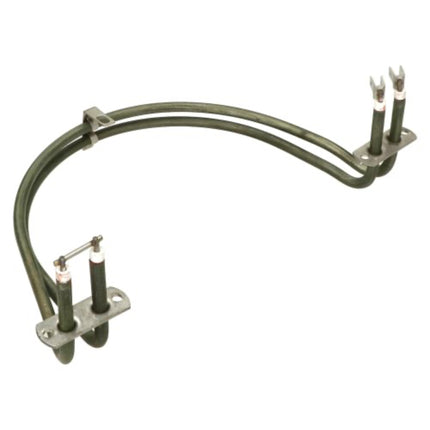 A pair of dark green insulated heater elements with metal mounting brackets and silver-colored tips, shown on a plain white background.