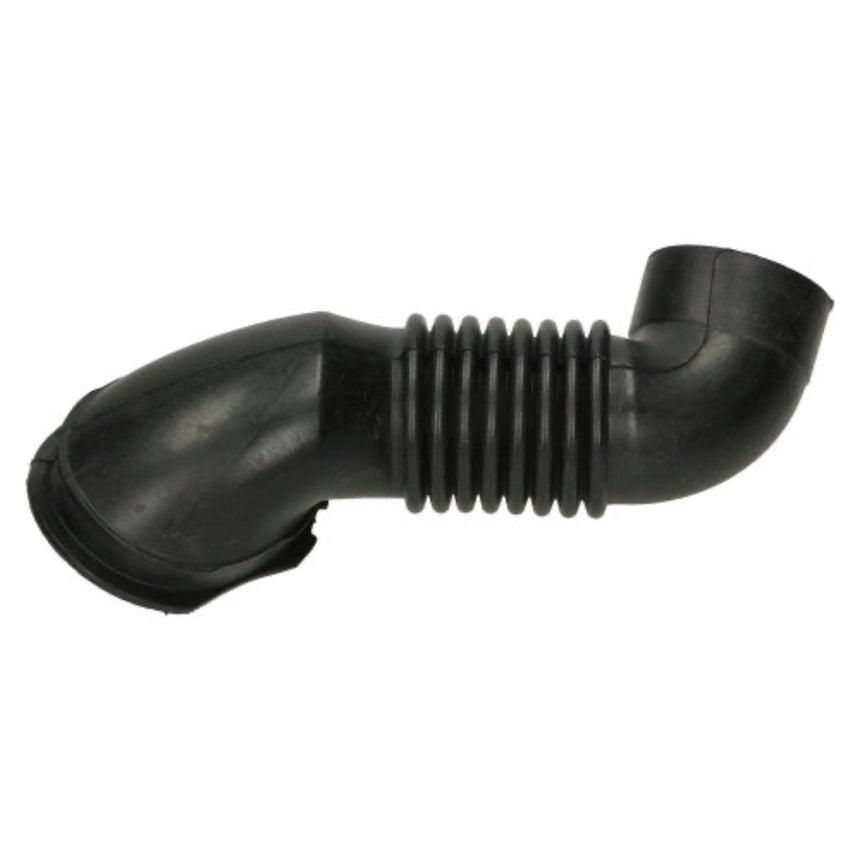 Black rubber hose fitting on a white background