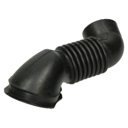 Black rubber hose fitting on a white background