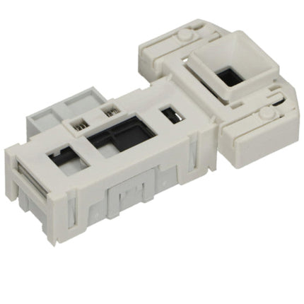 A white plastic replacement part with black recessed slots, shown on a solid white background.