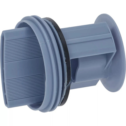 Blue plastic fitting on a white background