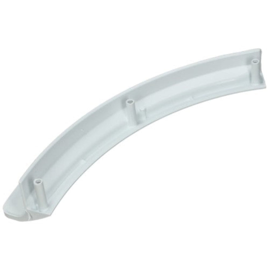 A curved white plastic replacement part, likely a door handle trim or housing component, shown on a plain white background.