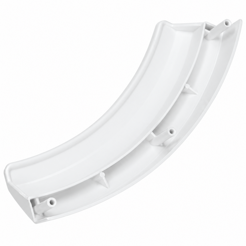 A white curved plastic trim piece or cover, shown on a clean white background.