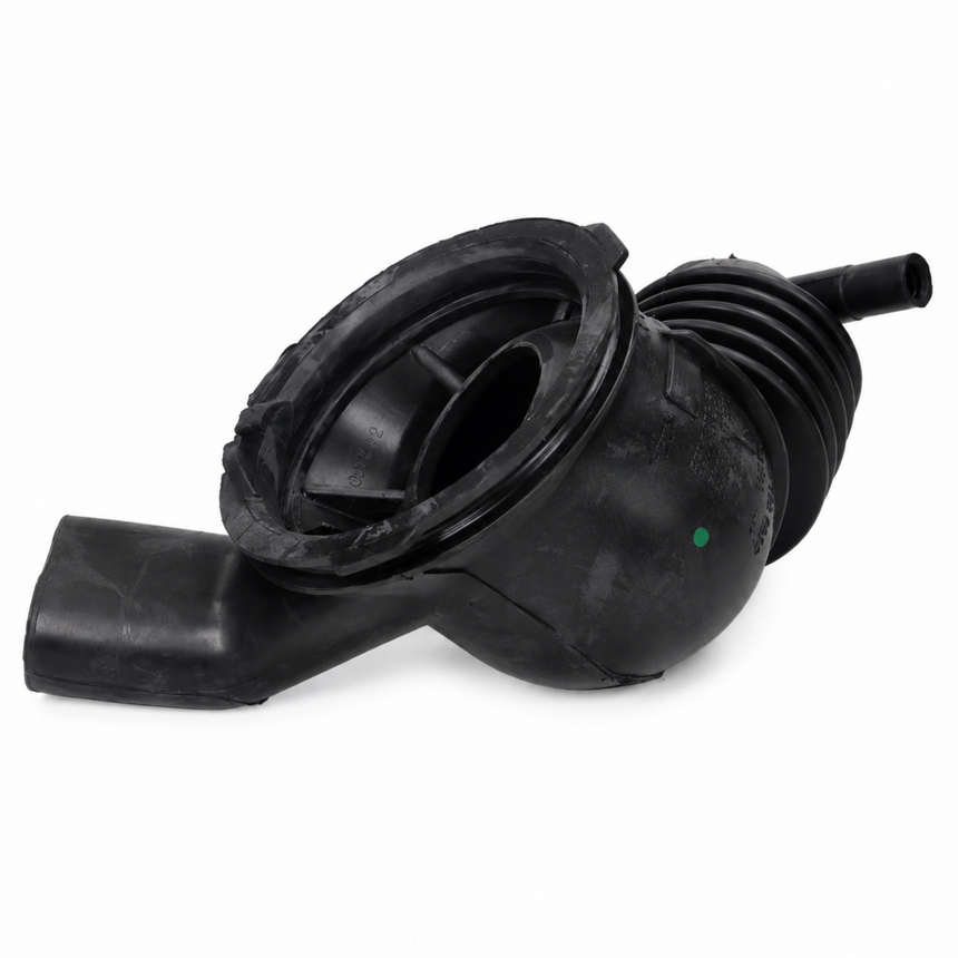 A black rubber automotive part, likely a bumper buffer or shock absorber assembly, shown on a clean white background.
