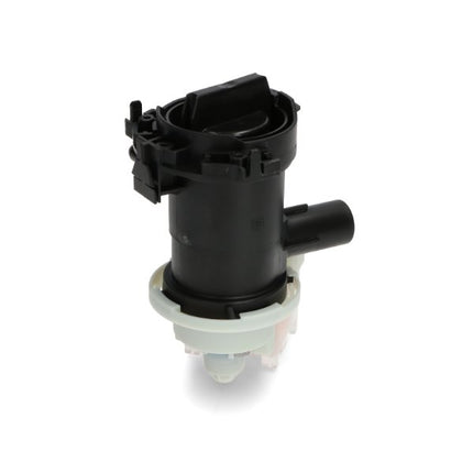 Black mechanical component on a white background