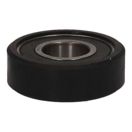 Black belt tensioner pulley on a white background