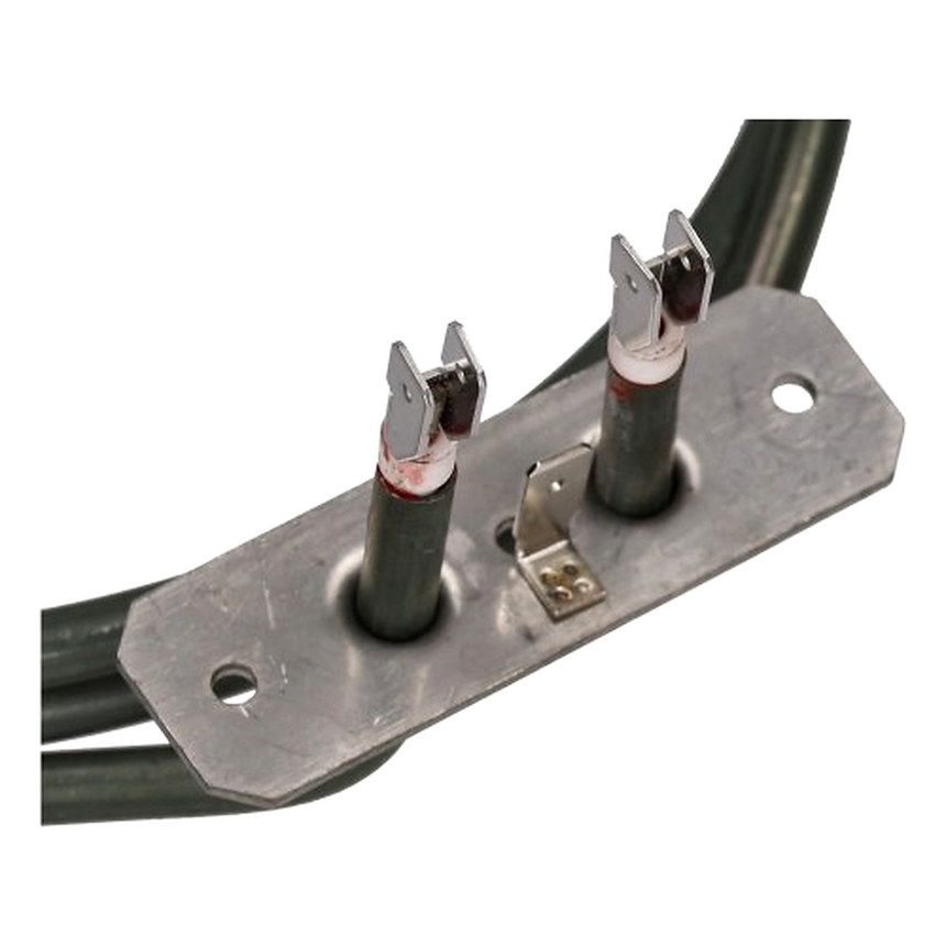 Round fan oven heating element replacement with green circular coil, metal brackets and terminal connectors