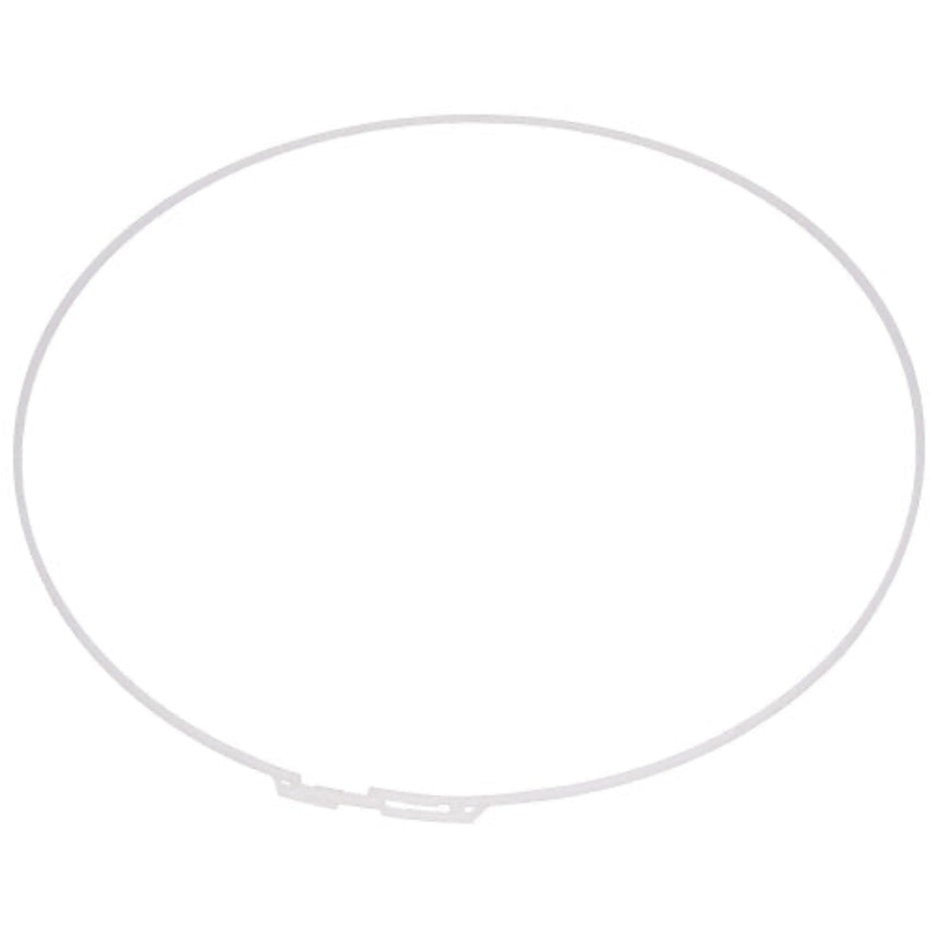 White circular object on a white background