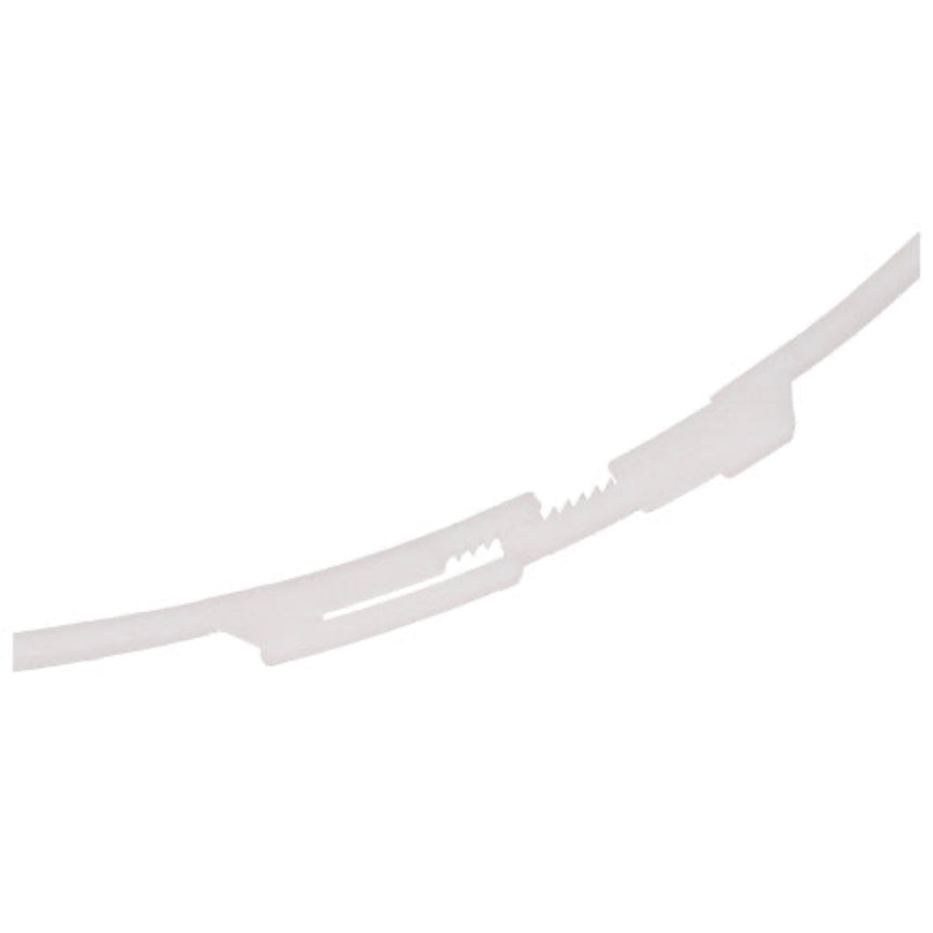 White plastic strip on a white background