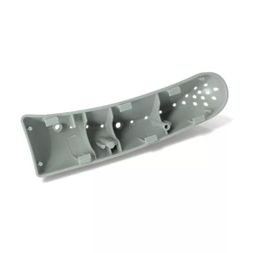 A gray molded plastic replacement part with multiple internal cavities and circular ventilation holes, shown on a white background.