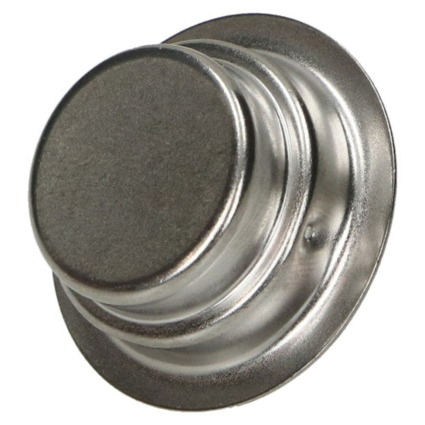 Metallic door knob on a white background