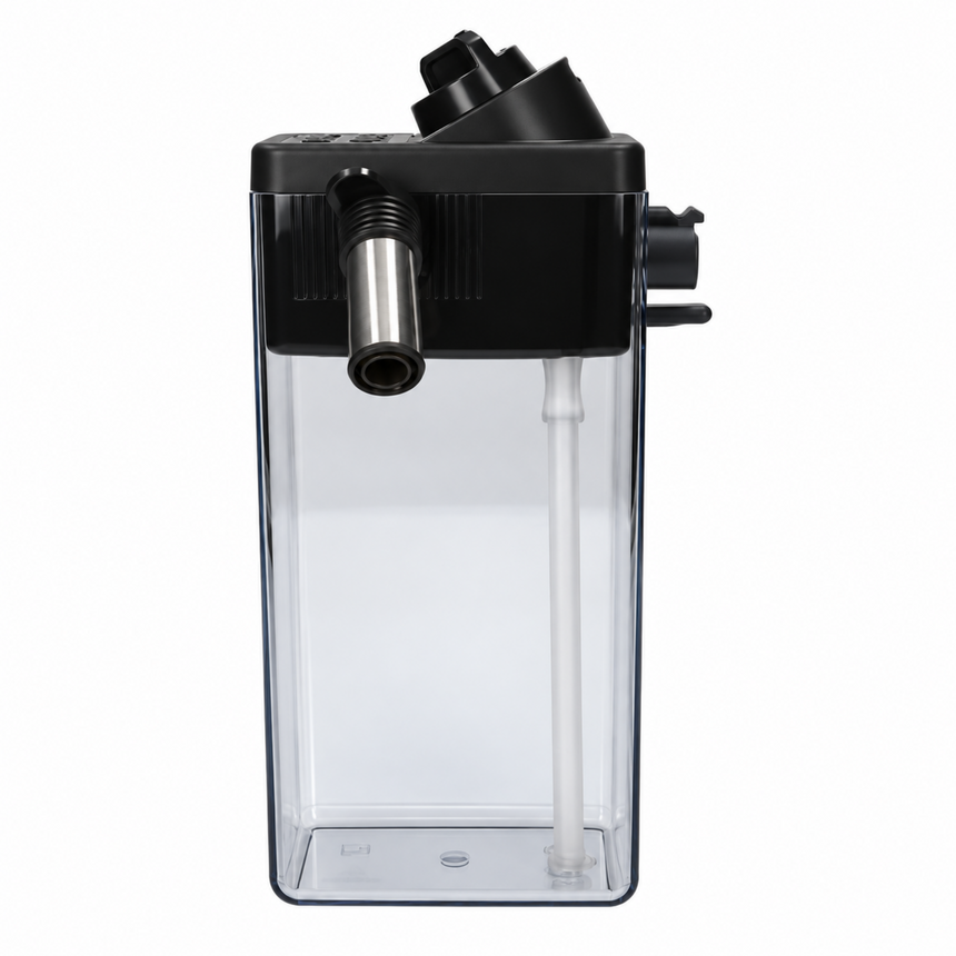 A clear rectangular water tank with a black top assembly, including a metal spout, a clear vertical tube, and a black adjustment knob, shown on a plain white background.
