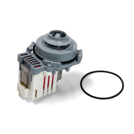 Mechanical component with a black rubber ring on a white background