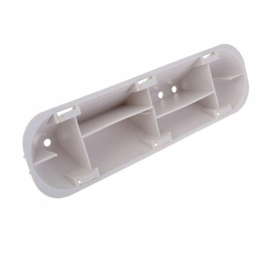 White plastic bracket on a white background