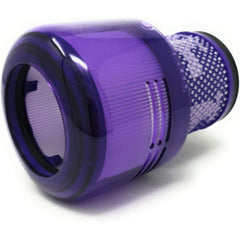Purple cylindrical object with textured surface on a white background
