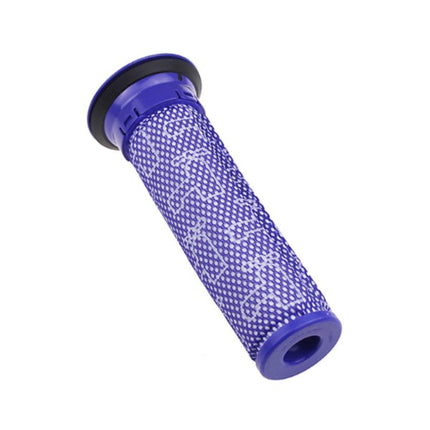 Blue cylindrical filter on a white background
