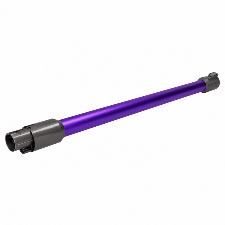 A purple and dark gray replacement wand handle for a cordless vacuum cleaner, shown diagonally on a plain white background.