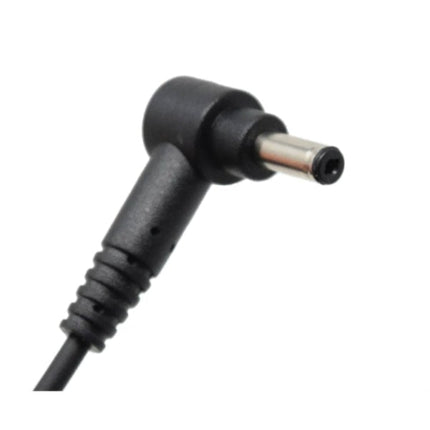 Black power cord connector on a white background