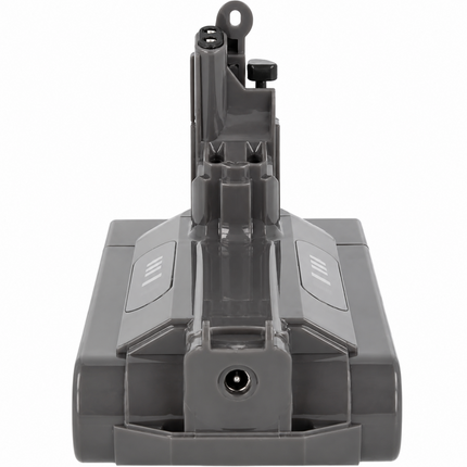 A dark gray replacement battery pack for cordless tools, shown from the back view against a solid white background.