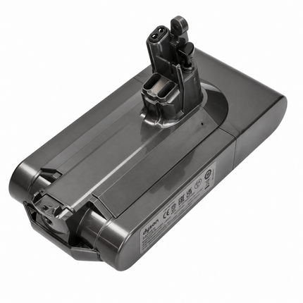 A dark gray replacement battery for a wet vacuum cleaner, shown from an angled top view on a plain white background.