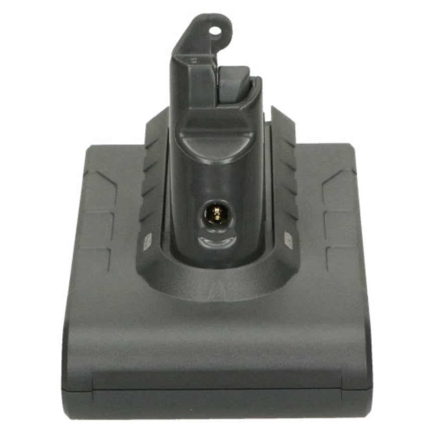 A dark gray replacement battery pack for cordless tools, shown from the front against a plain white background.
